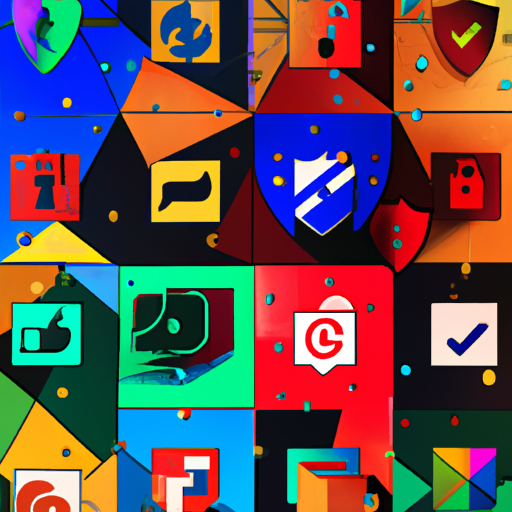 קולאז' של לוגואים שונים של מדיה חברתית, המסמל את הנושא הרחב יותר של אבטחת סייבר בפלטפורמות חברתיות